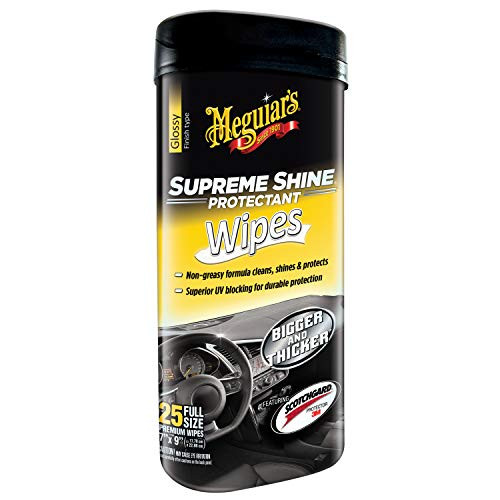 Meguiars G4000 Supreme Shine Protectant Wipes, 25 wipes