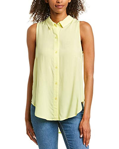 BCBGeneration Women's Back Drawstring Blouse- Lemon- M