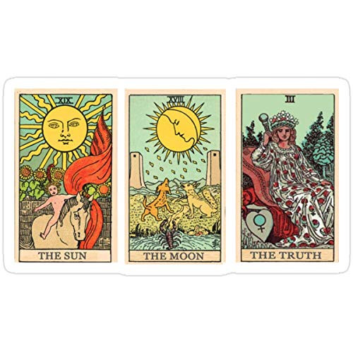 MrMint Stickers The Sun The Moon The Truth -Tarot- -3 Pcs/Pack- Vinyl 3x4 Inch