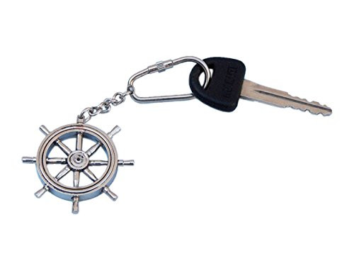 Hampton Nautical K-243-CH Chrome Ship Wheel Key Chain 5" - Ships Wheel Keyring - Metal Ship Wheel Keychain Hampton Nautical K-243-CH Chrome Ship Wheel Key Chain 5" - Ships Wheel Keyring - Metal Ship Wheel Keychain