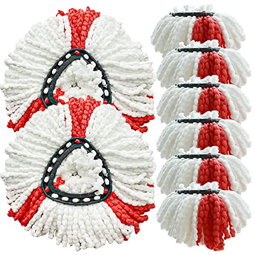 10 Pack Spin Mop Refill Heads- Microfiber Mop Replace for O-Ceda Spin Mop- Easywring Spin Mop Replacement Heads- 360 Spinning Micro Replacement Mop Head for Easy House Cleaning Floor Mopping