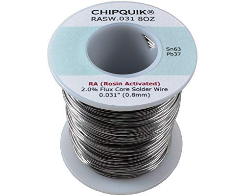 Solder Wire 63/37 Tin/Lead Rosin Activated .031 1/2lb