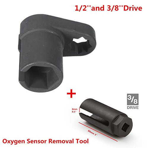 22mm 3/8'' 1/2'' Drive Car Oxygen Sensor Socket O2 Wrench Offset Removal Tool Kit