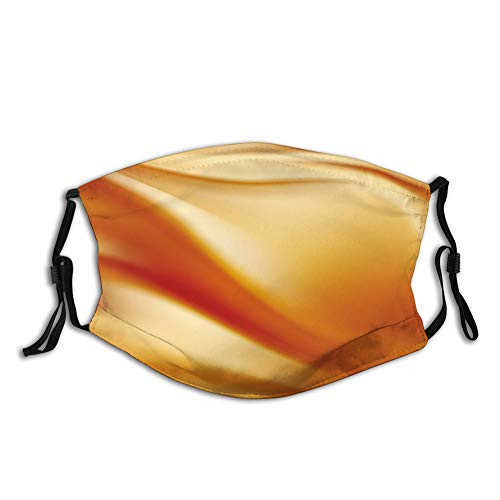 Comfortable Activated Carbon mask-Orange and Yellow?Abstract Vivid Colors in Wavy Composition Fantasy Romantic Curves?Orange Yellow-Outdoor Facial decorations for Teens childs-S