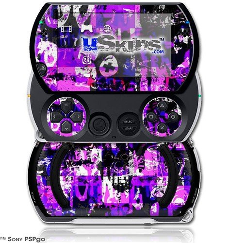 Purple Graffiti - Decal Style Skins -fits Sony PSPgo-