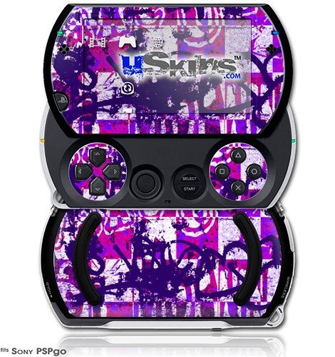 Purple Checker Graffiti - Decal Style Skins -fits Sony PSPgo-