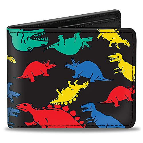 Buckle-Down Men's Standard Bifold Wallet Dinosaurs- 4.0inch x 3.5inch