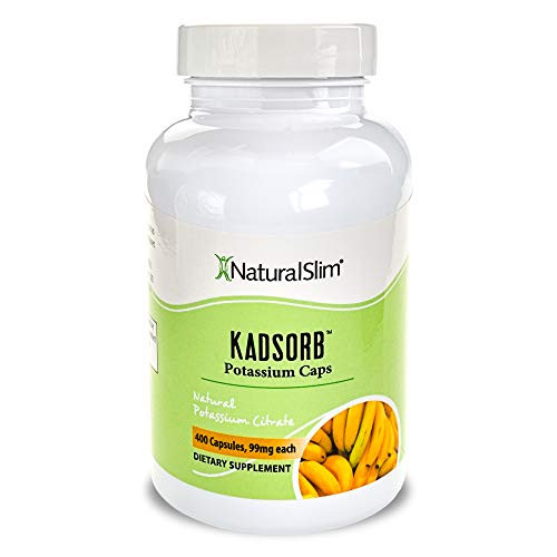 NaturalSlim Kadsorb Natural Potassium Citrate - Supports Electrolyte Balance and Normal PH- Non-GMO and Gluten-Free- Absorbable Potassium Supplement with Essential Minerals - 99 mg 400 Capsules -1 Pack- NaturalSlim Kadsorb Natural Potassium Citrate - Supports Electrolyte Balance and Normal PH- Non-GMO and Gluten-Free- Absorbable Potassium Supplement with Essential Minerals - 99 mg 400 Capsules -1 Pack-