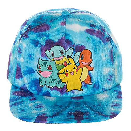 Pokemon Gotta Catch 'Em All Blue Tie Dye Group Slouch Snapback