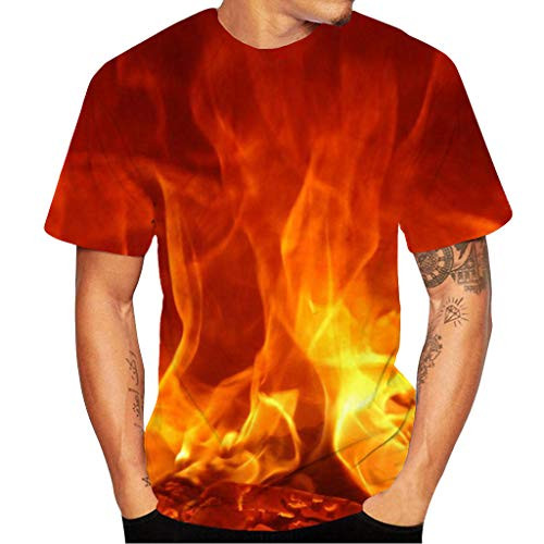 Unisex 3D Printed Shirts Summer Crewneck Humor Graphic Short Sleeve Tops T-Shirts for Men's -XL- Red -2- Unisex 3D Printed Shirts Summer Crewneck Humor Graphic Short Sleeve Tops T-Shirts for Men's -XL- Red -2-