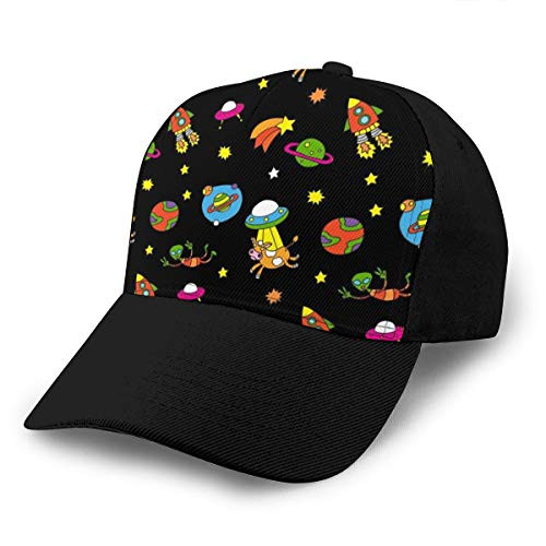 Space Alien Dad Baseball Cap Women Men Dad Cap Trucker Cap Adjustable Strapback Peaked Hats- Breathable Moisture Wicking Golf Cap Vintage Hip Hop Snapback Hat