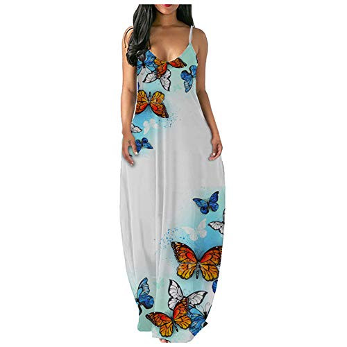 Religeuses Maxi Dress for Women- Tie Dye Print Sexy Sleeveless Maxi Dress Summer Casual Beach Party Long Cami Dress White Religeuses Maxi Dress for Women- Tie Dye Print Sexy Sleeveless Maxi Dress Summer Casual Beach Party Long Cami Dress White