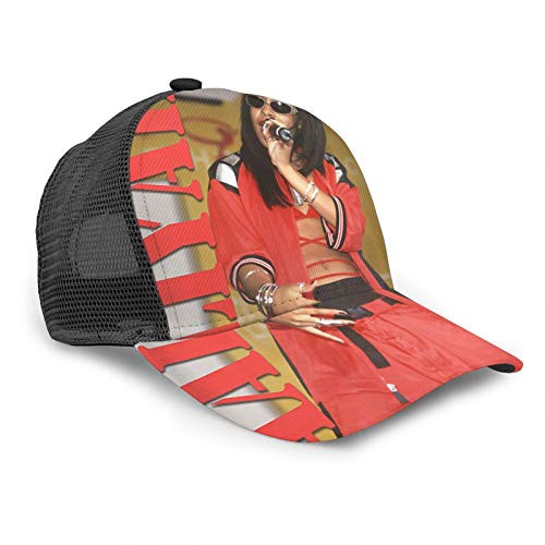 Aaliyah Adjustable Athletic Trucker Hat Mesh Baseball Cap Men's and Women's Protective Sun Hat Black