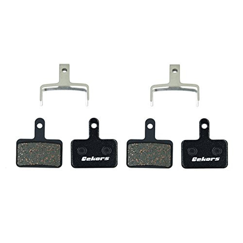 Gekors Semi-Metallic Bicycle Disc Brake Pads for Shimano/Tektro/TRP, 2 Pairs, Black