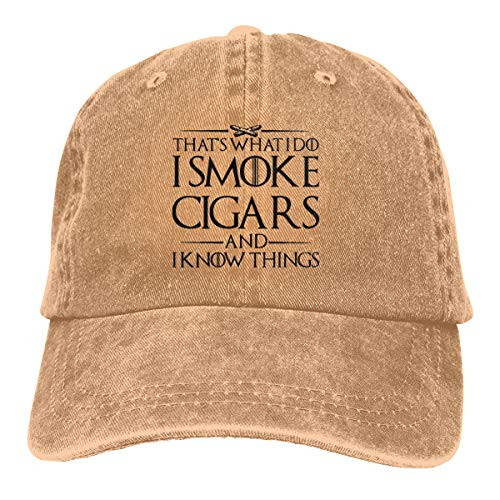 That's What I Do I Smoke Cigars and Know Unisex Classic Vintage Washed Denim Hat Adjustable Dad Baseball Cap