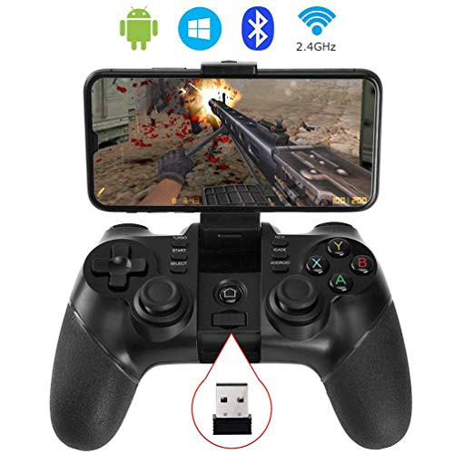 Auimi 2.4G Wireless Game Controller Bluetooth Gaming Gamepad Joystick for Android Phone/ PC Windows/ Tablet/ Smart TV/ TV Box/ PS3 - Android