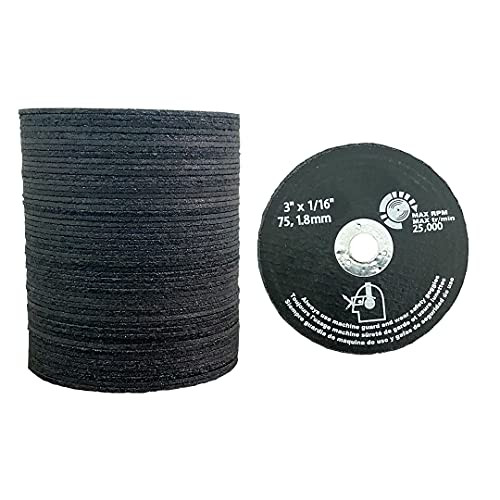 50 PCS 3 Inch Cut Off Wheels Metal and Stainless Steel Cut Off Wheels for Die Grinders- 3 x 1/16 x 3/8 Cutting Wheel Die Grinder Cut Off Blades Fits Angle Grinder Air Tool