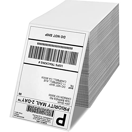 Fimax 1000 pcs 4x6 Direct Thermal Shipping Labels Compatible with 4inchx6inch Shipping Label Printer for DHL UPS USPS FedEx Logistics Printing- 4x6 Fan-Fold Commercial Grade Self Adhesive Shipping Labels