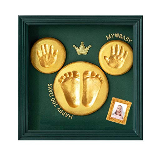 Nifyto Baby Handprint Footprint Ornament Keepsake Kit- Baby Nursery Memory Art Kit- Baby Shower Gifts- Xmas Gifts- Precious Moment for Newborn-Baby Boy/Girl- Personalized Baby Prints-DarkGreen?