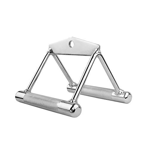 Cable Machine Handle Attachments- Rowing Machine Handle Set Pull Down Exercise Handles-Double Row Chrome-