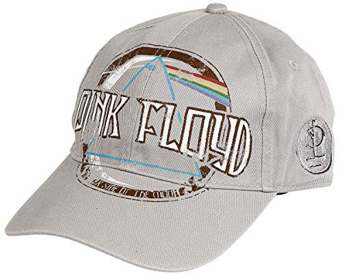 Pink Floyd Men's Dark Side of The Moon Album Distressed -Grey- Baseball Cap Adjustable Grey