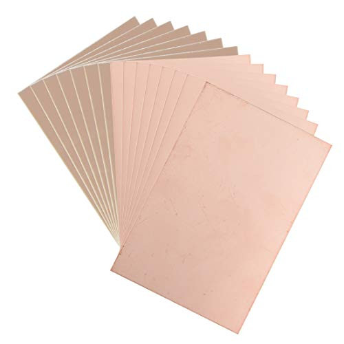 uxcell Single-Sided Copper Clad Laminate PCB Circuit Board- FR4 150x100mm 5.91x3.94 inch- 1.2mm Thickness DIY Prototyping PCB Board- Name Board- 15pcs