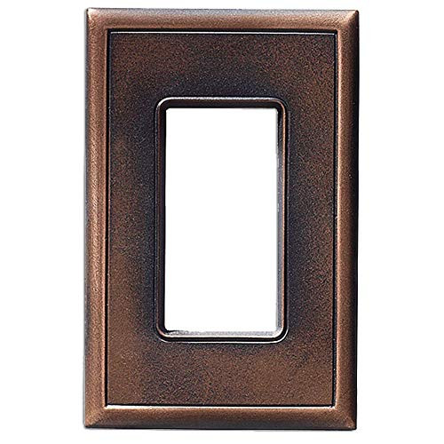 Single Decorator GFCI Switch Plates Questech Screwless Wall Plate Covers | No Visable Screws (Oil Rubbed Bronze)