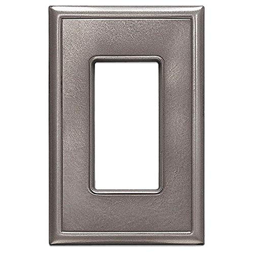 Single Decorator GFCI Switch Plates Questech Screwless Wall Plate Covers | No Visable Screws (Brushed Nickel)