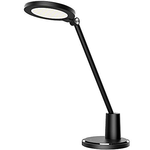 LED Desk Lamp-JUKSTG Dimmable Desk Light- 5 Eye-Caring Modes with 10 Brightness Levels Table Lamps-Touch Control Reading Lamp for Home-Office-Work -Black-