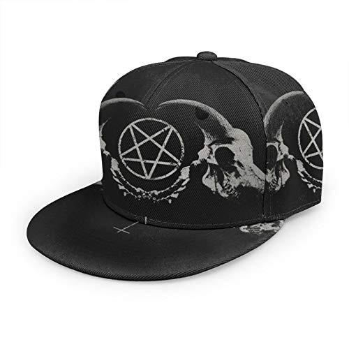SDBUYW-ZQ Gothic Occult Satan Penta Symbol Skull Snapback Hat Unisex Trucker Hat Flat Bill Brim Adjustable Baseball Cap SDBUYW-ZQ Gothic Occult Satan Penta Symbol Skull Snapback Hat Unisex Trucker Hat Flat Bill Brim Adjustable Baseball Cap