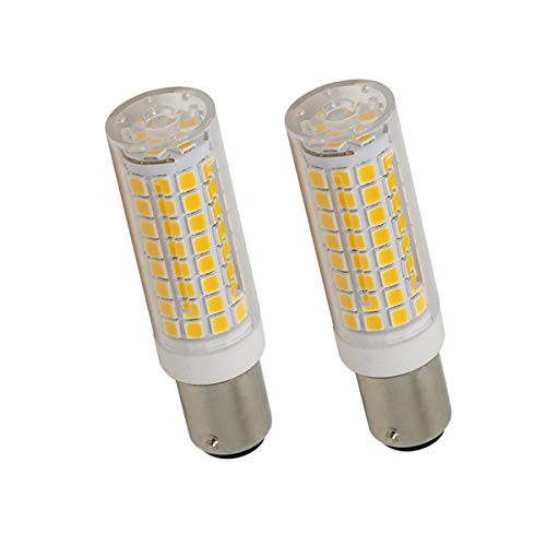 LED Ba15d Bulb, Dimmable 7W Ba15d LED Light Bulb, All-New 102×2835SMD LED Ba15d Double Contact Bayonet Base Bulb, 75W Halogen Replacement, 120V 750lm Warm White 3000K (2 Pack)