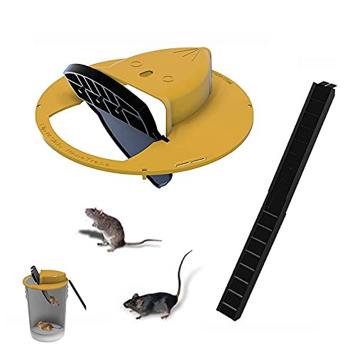 Bucket Lid Mouse Trap-Slide Bucket Lid Mouse Trap with Ladder- Flip and Slide Mouse Trap- Auto Reset Design Balance Rat Trap for Indoor  and  Outdoor