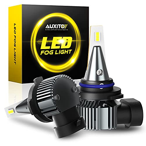 AUXITO 9006 HB4 LED Fog Light Bulbs- 6500K Cool White with CSP LED Chips- Daytime Running Lights DRL Bulbs for Cars- Trucks- IP65- Pack of 2