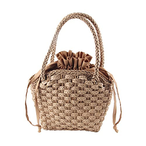 Freie Liebe Summer Straw Beach Totes Bags for Women Handmade Woven Purses Large Top-handle Handbags
