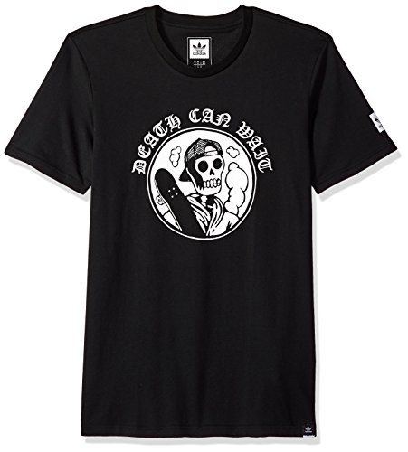 adidas Originals Men's Skateboarding Death Can Wait Tee- black/white- S