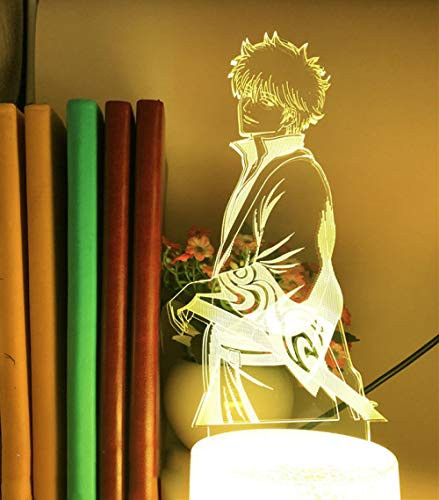 3D Sleep nightlight Gift for Kids-Anime Light Gintama Sakata Gintoki Figure Led for Childre