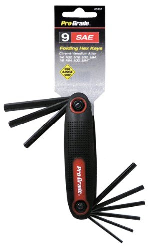 Pro-Grade 85332 SAE Folding Hex Key Set, 9-Piece