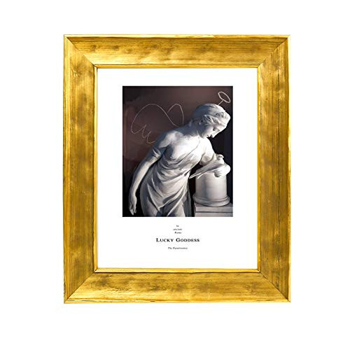 BWPFRAME 8X10 Picture Frames Solid Wood Gold Frame High Definition Glass for Table Top Display and Wall Mounting Photo Frame-Gold- 8x10-