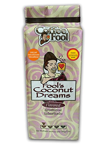 The Coffee Fool Coarse Grind, Fool's Decaf Coconut Dreams, 12 Ounce