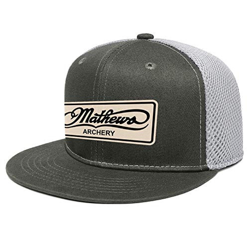 Men Women's Solid Flat Bill Cap Mathews-Archery-Deer-Compound-Bow- Rock Adjustable Baseball Snapback Hats