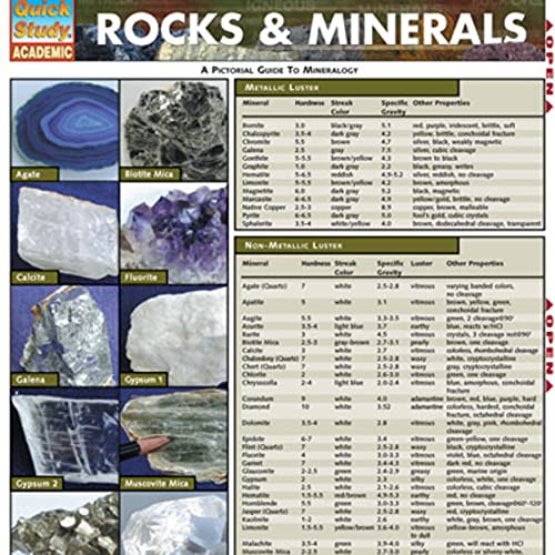 QuickStudy Bar Chart- Rocks  and  Minerals