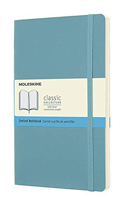 Moleskine Classic Soft Cover Notebook, Dotted, Large (5" x 8.25") Reef Blue - Soft Cover Notebook for Writing, Sketching, Journals