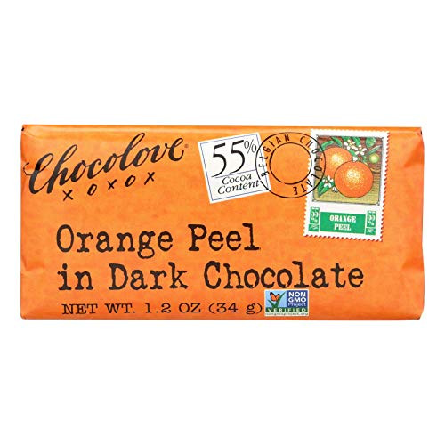 Chocolove Xoxox - Premium Chocolate Bar - Dark Chocolate - Orange Peel - Mini - 1.2 oz Bars - Case of 12