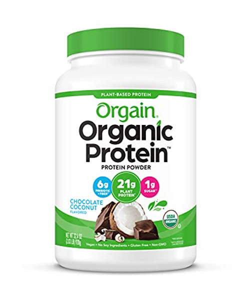 Orgain Organic Plant Based Protein Powder- Chocolate Coconut - Vegan- Low Net Carbs- Non Dairy- Gluten Free- Lactose Free- No Sugar Added- Soy Free- Kosher- Non-GMO- 2.03 Pound Orgain Organic Plant Based Protein Powder- Chocolate Coconut - Vegan- Low Net Carbs- Non Dairy- Gluten Free- Lactose Free- No Sugar Added- Soy Free- Kosher- Non-GMO- 2.03 Pound