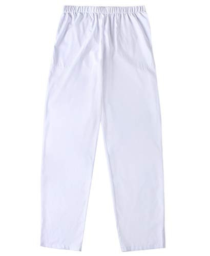 GladThink Man's Muslim Arab Middle East Pants White L