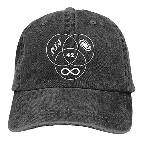 Hitchhikers Guide to The Galaxy 42 Hat Baseball Cap Vintage Washed Dyed Dad Hat Adjustable Cap Black