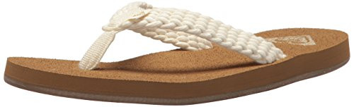 Roxy Women's Porto Sandal Flip-Flop, Cream New, 6 M US