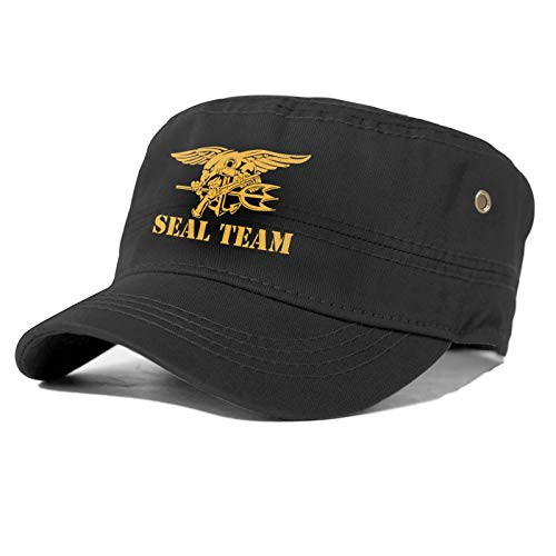 US Navy Seal Team Military Hat Army Hat Flat Top Baseball Cap Adjustable Cadet Cap Corps Hat Black US Navy Seal Team Military Hat Army Hat Flat Top Baseball Cap Adjustable Cadet Cap Corps Hat Black
