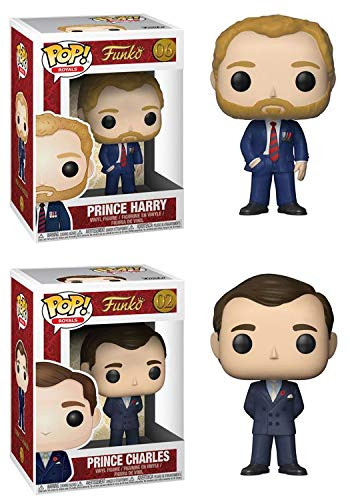POP Funko Royals: Prince Harry + Prince Charles  Stylized Vinyl Figure Bundle Set