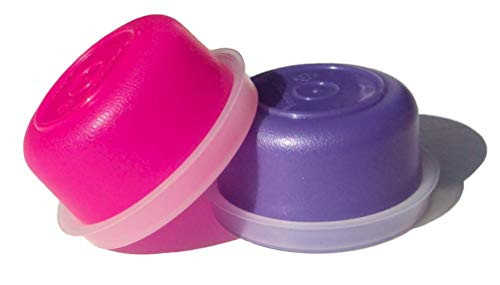 Set of 2 Tupperware Smidgets Tiny Treasure Mini Bowls in Neon Pink and Purple